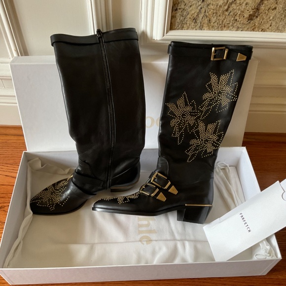 Chloe Susana studded Leather boots - Picture 4 of 5